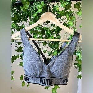 Puma gray sports bra size medium